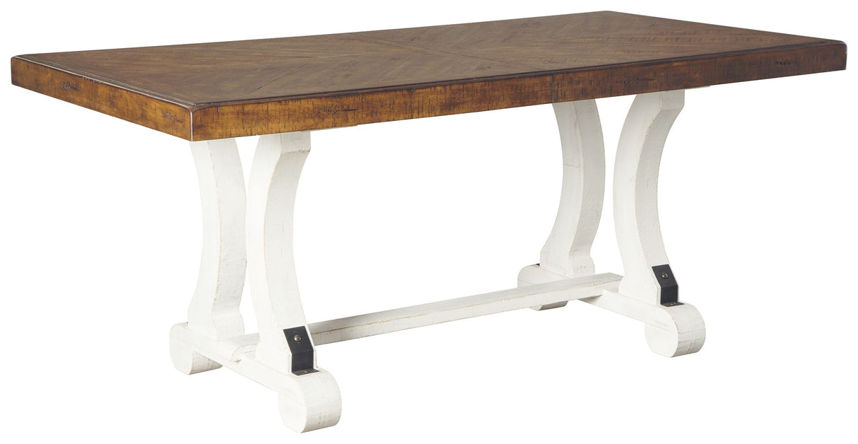 Valebeck - White / Brown - Rectangular Dining Room Table by Signature Design by Ashley® | Bel Furniture