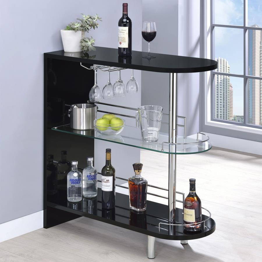 Adolfo - Rectangular 2-Tier Home Bar Table by CoasterEssence | Bel Furniture