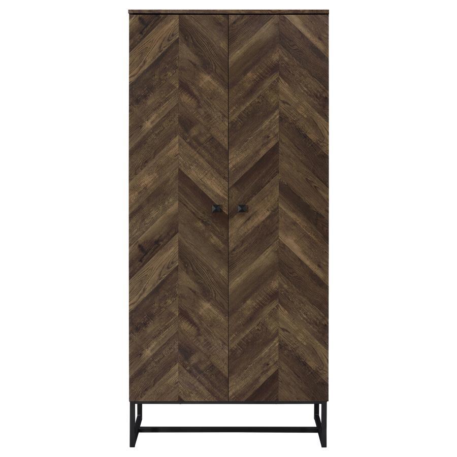 Carolyn - 2 Door Engineered Wood Accent Cabinet - Rustic Oak by CoasterEveryday | Bel Furniture