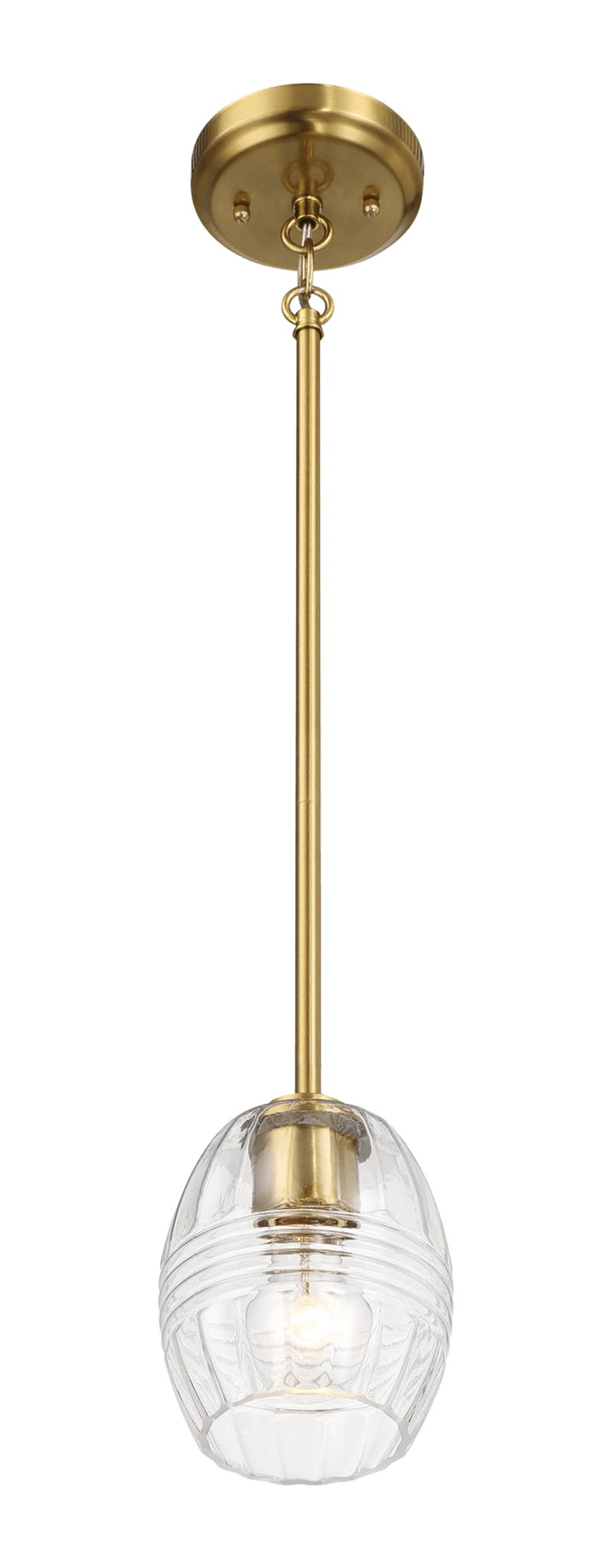 Vista - Single Pendant Chain Hanging Light - Clear / Gold by Ashcroft Furniture | Bel Furniture