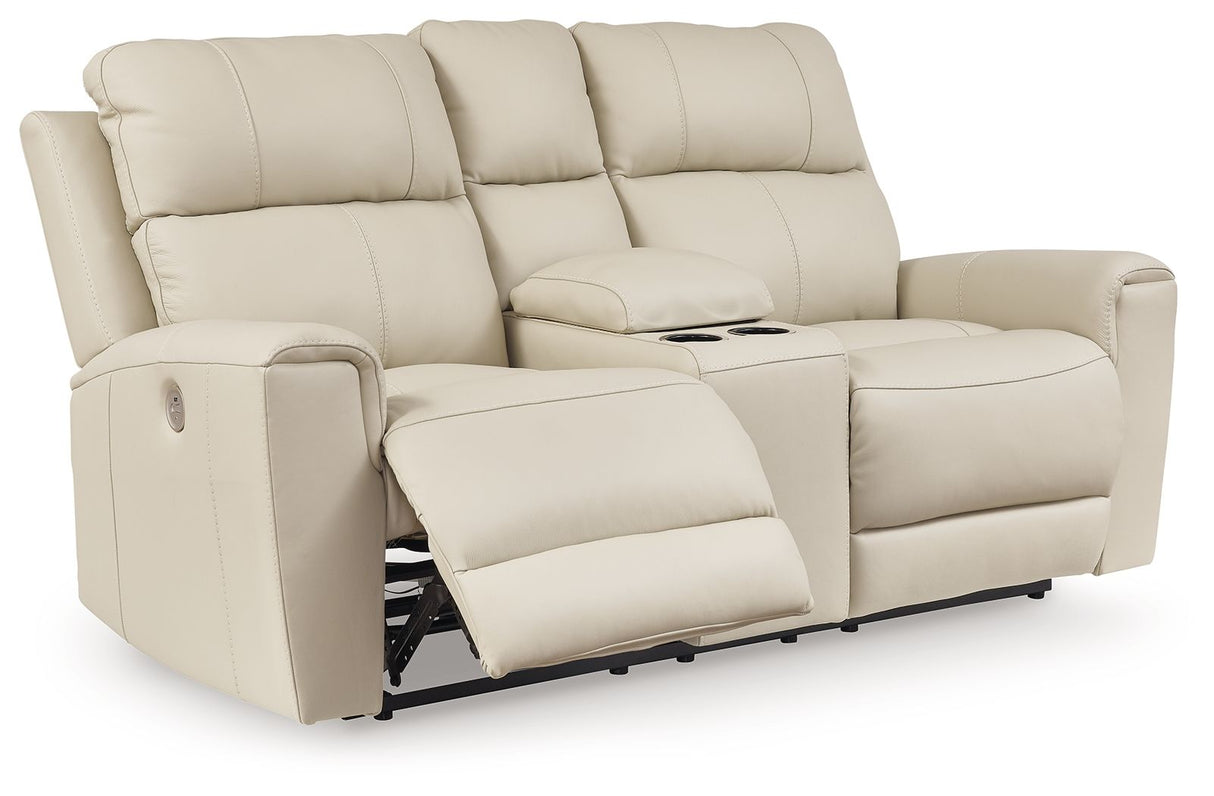 Dahlmoore - Almond - Dbl Power Reclining Loveseat With Console by Signature Design by Ashley® | Bel Furniture