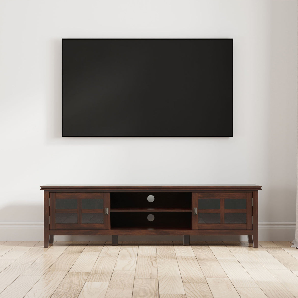 Artisan - Low TV Media Stand - Brown by Simpli-Home | Bel Furniture