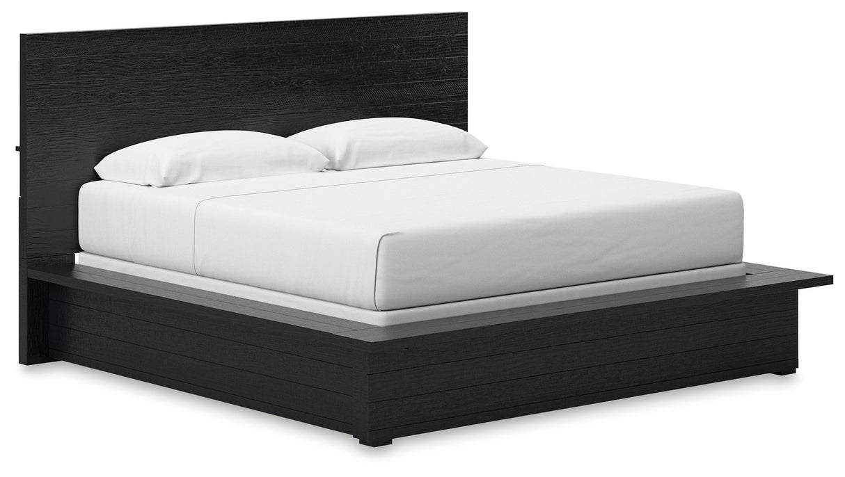 Londer - Black - King Panel Bed by Millennium® by Ashley | Bel Furniture