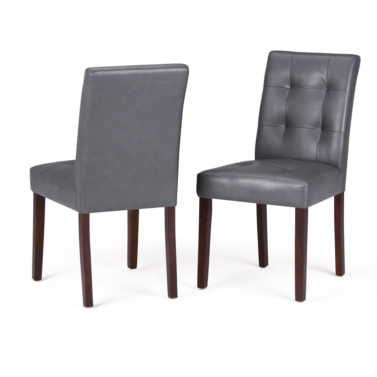 Andover - Parson Dining Chair, Upholstered (Set of 2) Dark Gray Faux Leather by Simpli-Home | Bel Furniture