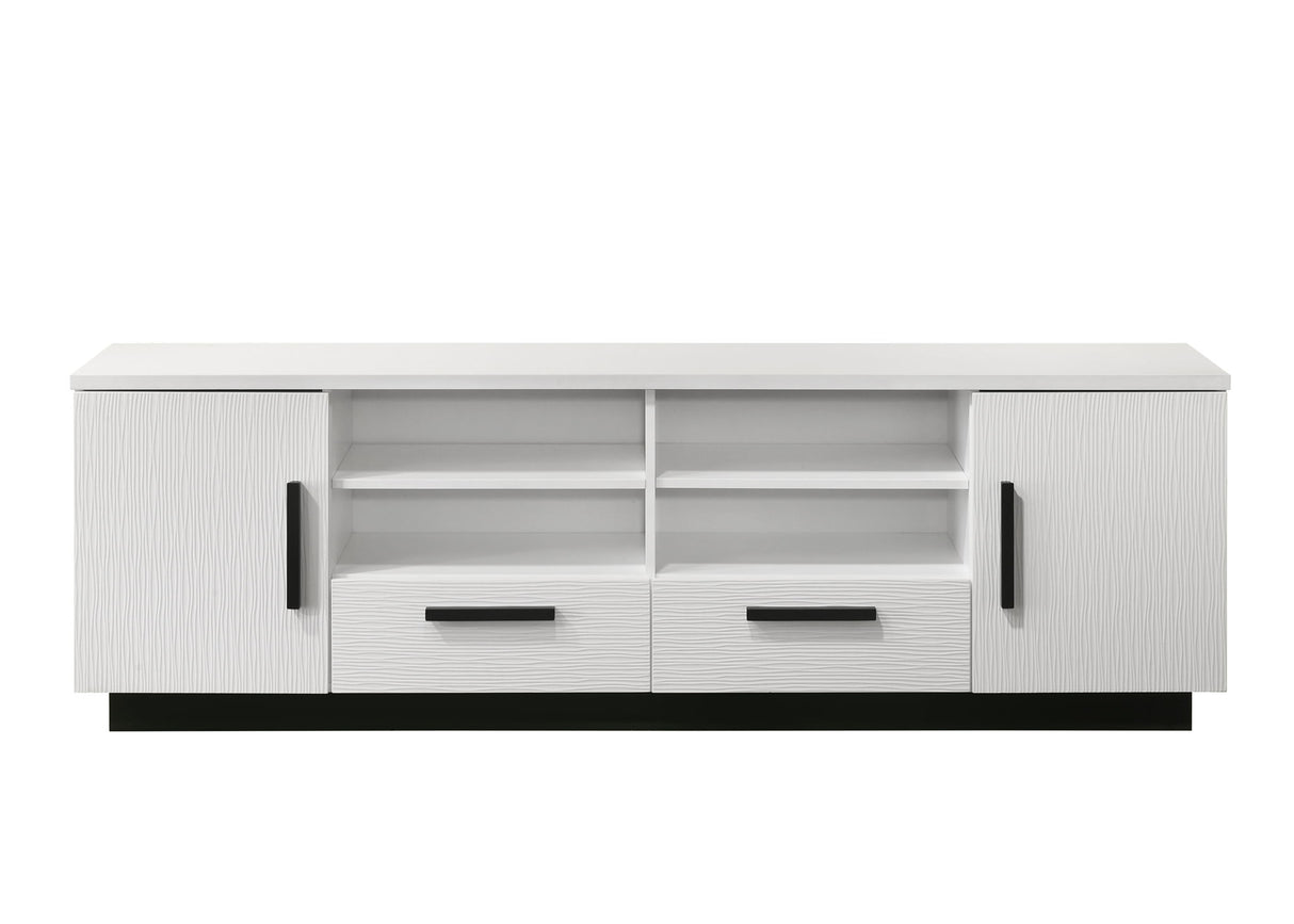 Matilda - TV Stand With Drawers - White Finish by Lilola Home | Bel Furniture