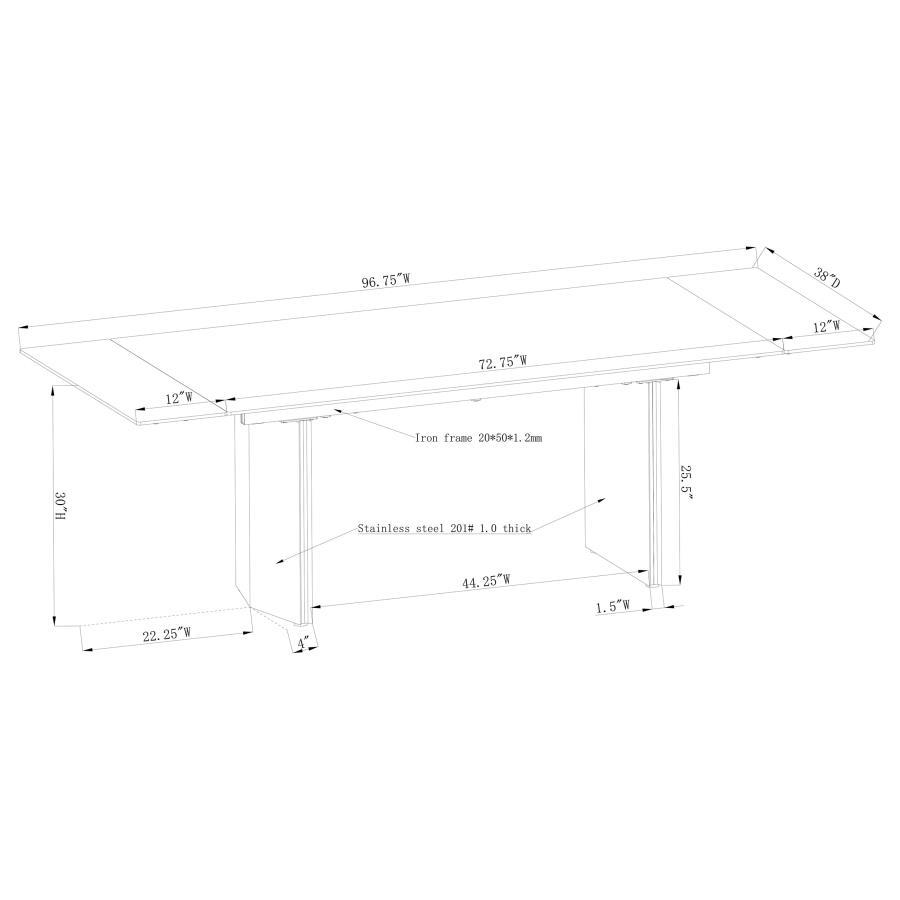 Vesa - Glass Top Extension Dining Table - Beige by Coaster Fine Furniture | Bel Furniture