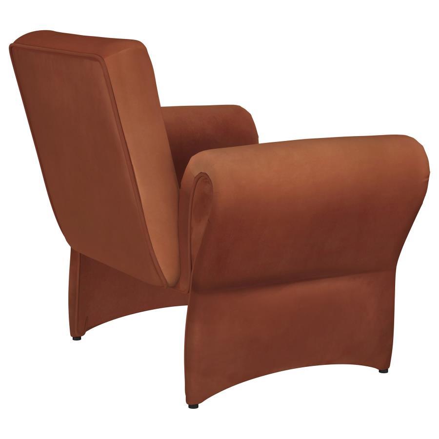 Liana - Upholstered Roll Arm Accent Armchair - Rust by Coaster Fine Furniture | Bel Furniture