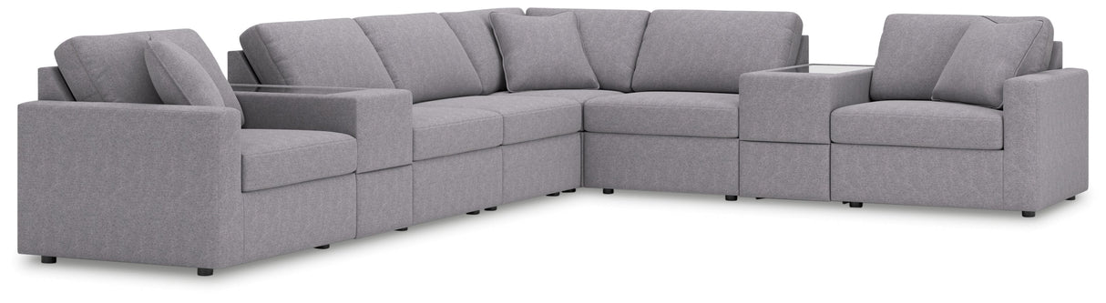Modmax - Granite - Sectional Gray 8 Pc. Sectional With Storage Consoles by Signature Design by Ashley® | Bel Furniture