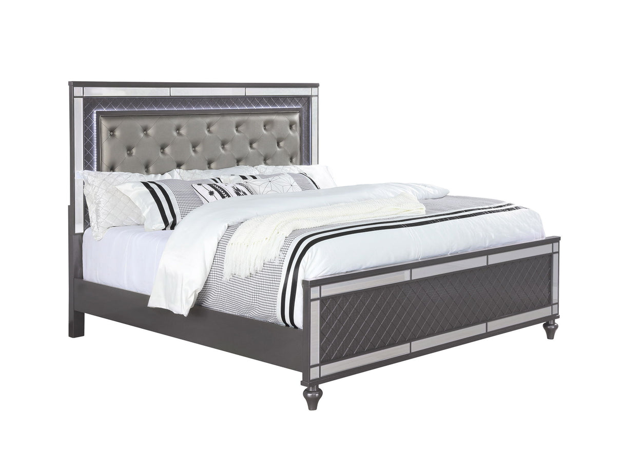 Refino - Bedroom Set - Gunmetal by Crown Mark | Bel Furniture