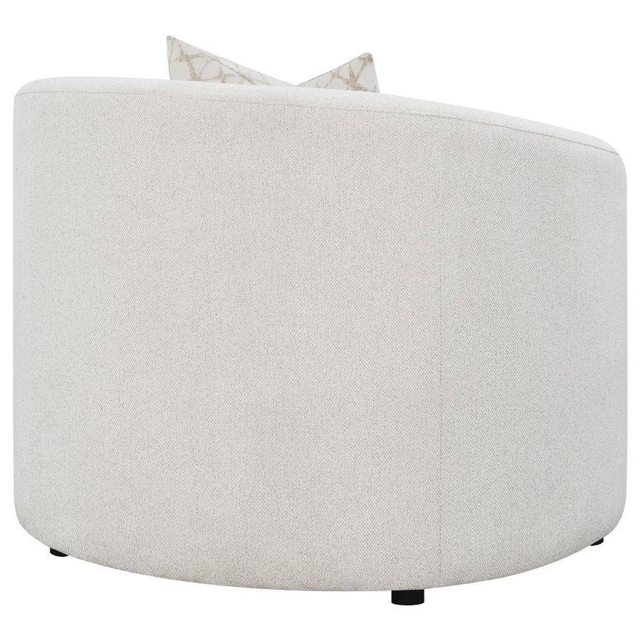 Rainn - Boucle Upholstered Sloped Arm Accent Chair - Latte by CoasterEssence | Bel Furniture