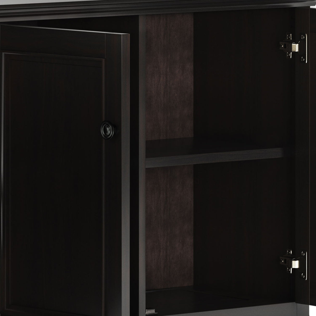Amherst - Wide 3 Door Storage Cabinet - Hickory Brown by Simpli-Home | Bel Furniture