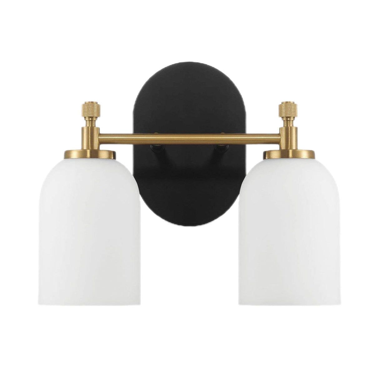 Vortex - 2 Lights Vanity In Style For Over Bathroom Mirror Wall Sconce - Black / Gold / White