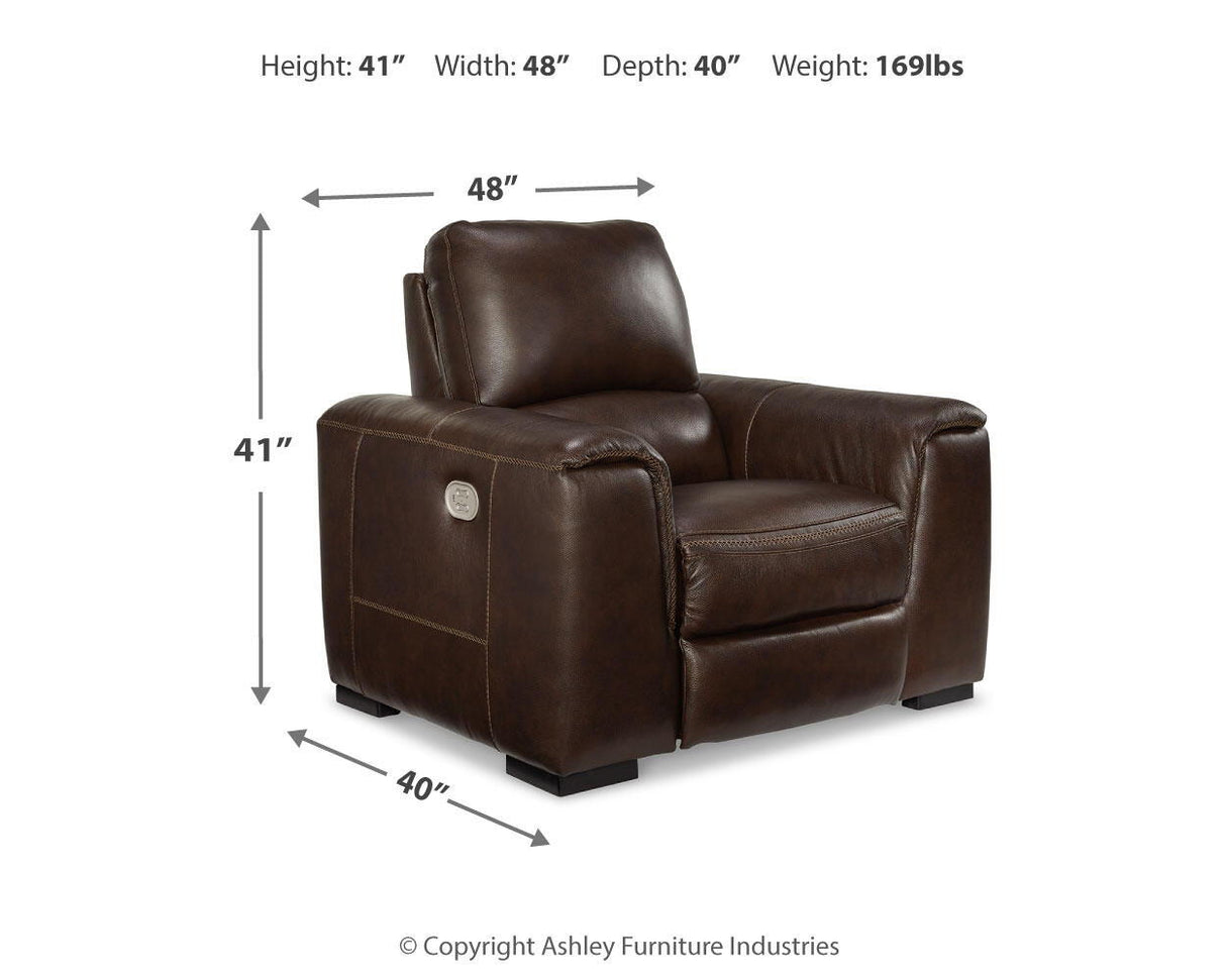 Alessandro - PWR Recliner/Adj Headrest - Walnut