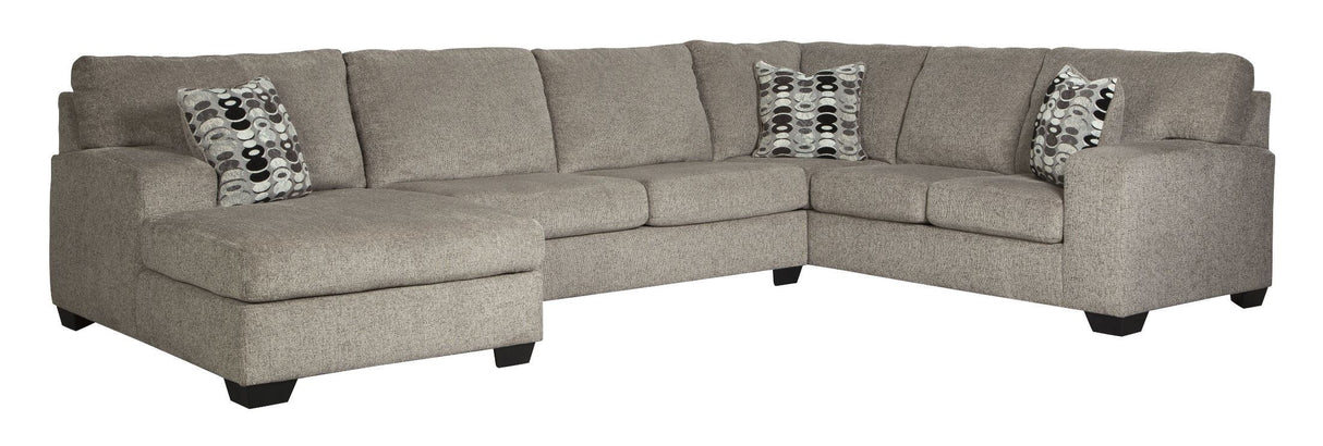 Ballinasloe - Sectional Pearl Silver 3-Piece Sectional with Left-Arm Facing Chaise by Signature Design by Ashley® | Bel Furniture