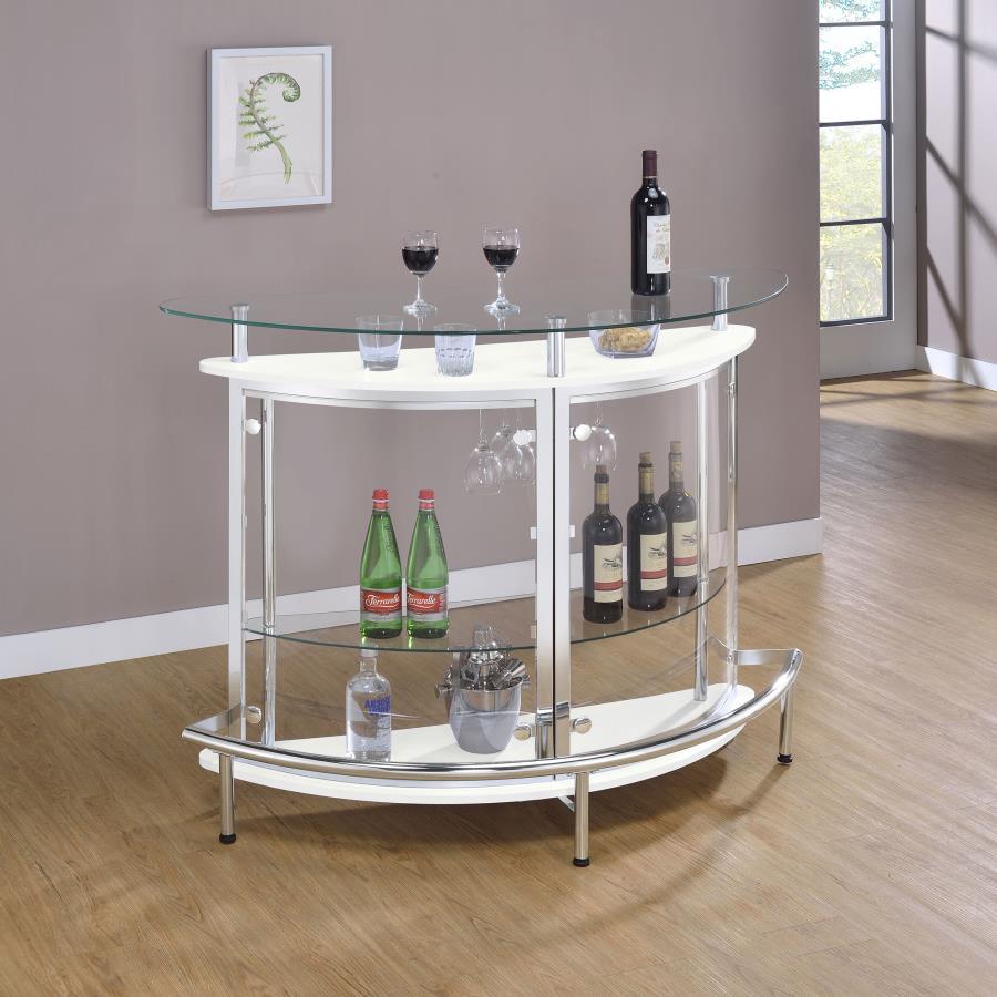Amarillo - Freestanding Glass Top Home Bar Wine Cabinet by CoasterEssence | Bel Furniture