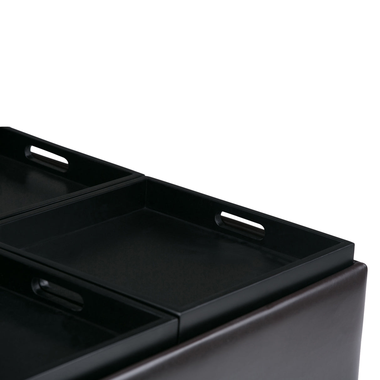 Avalon - Square Coffee Table Storage Ottoman - Tanners Brown by Simpli-Home | Bel Furniture