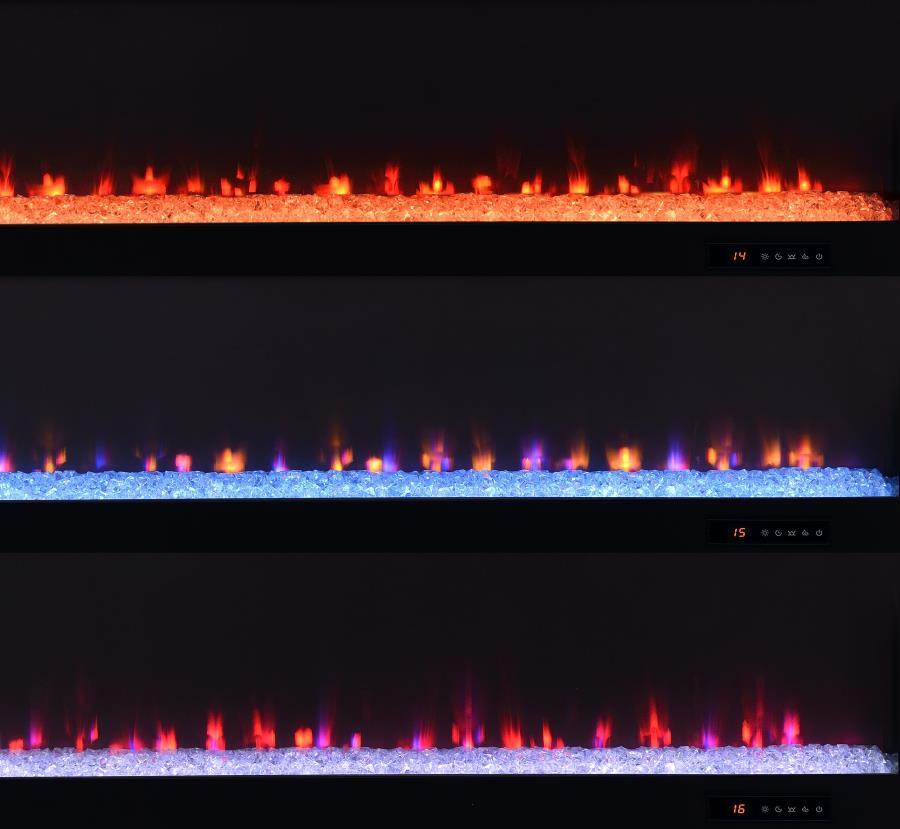 Carey - 79" TV Stand Fireplace Media Console - Dark Pine