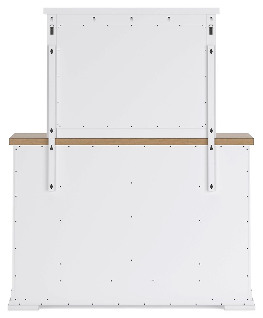 Ashbryn - White / Natural - Dresser And Mirror by Benchcraft® | Bel Furniture
