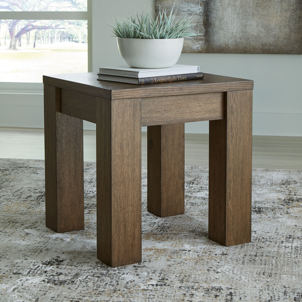 Rosswain - Warm Brown - Square End Table by Signature Design by Ashley® | Bel Furniture