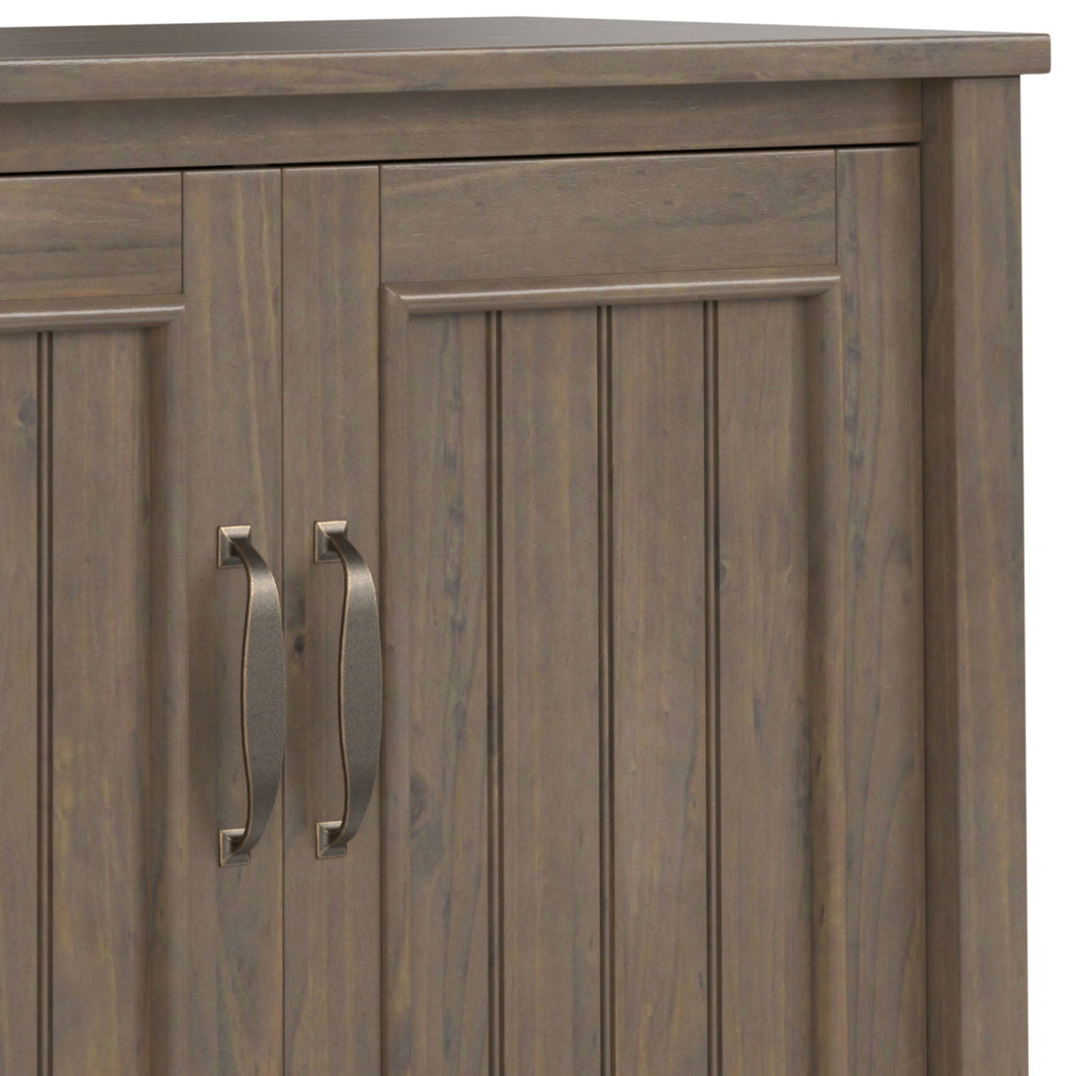 Lev - Low Storage Cabinet - Smoky Brown by Simpli-Home | Bel Furniture
