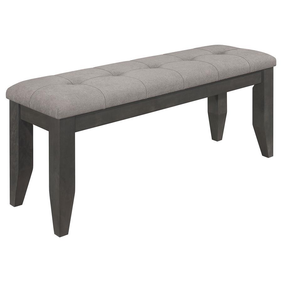 Dalila - Tufted Upholstered Dining Bench Dark Gray by CoasterEveryday | Bel Furniture