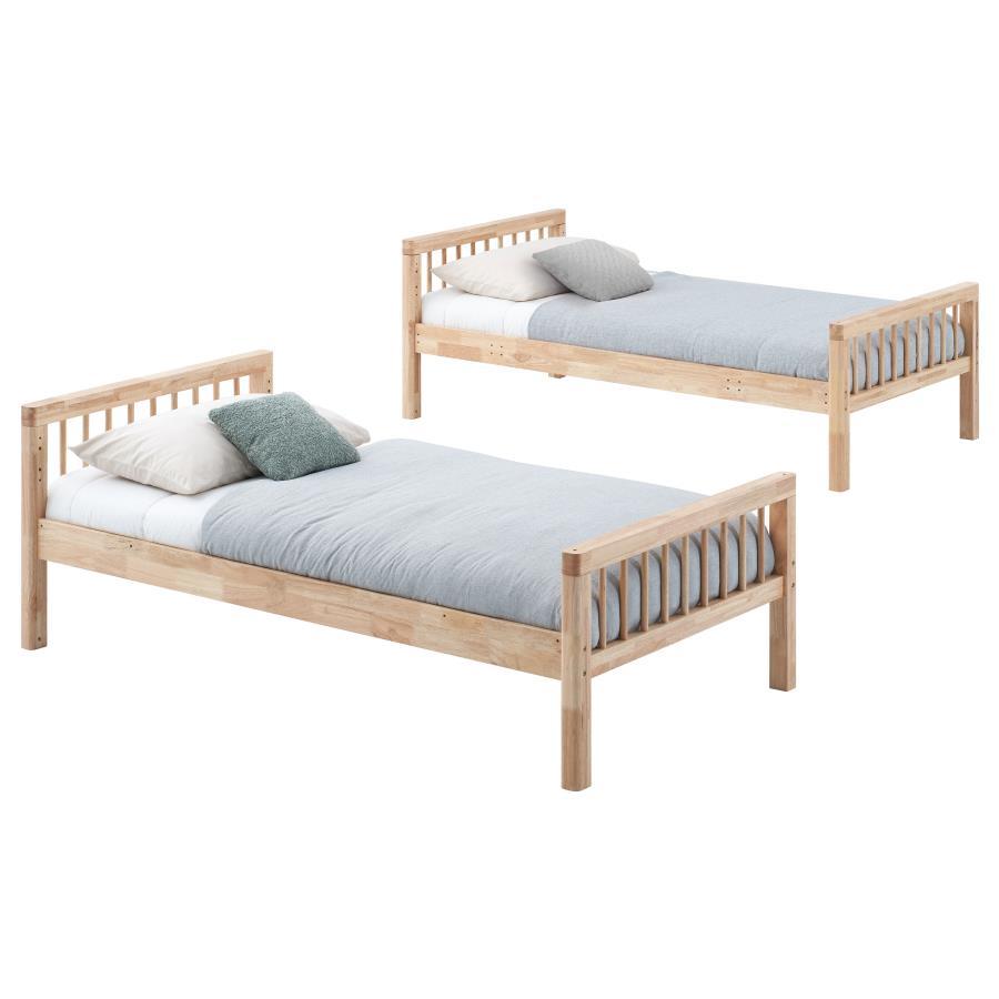 Dakota - Wood Twin Over Twin Bunk Bed - Natural by Coaster Fine Furniture | Bel Furniture