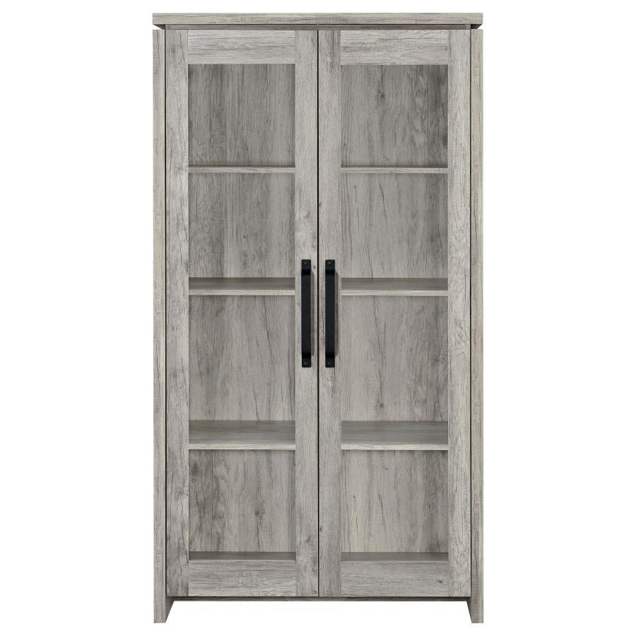 Alejo - 2 Door Engineered Wood Tall Cabinet - Gray Driftwood by CoasterEssence | Bel Furniture