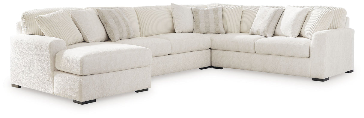 Chessington - Sectional Pearl Silver 4 Pc. Left Arm Facing Corner Chaise Sectional by Signature Design by Ashley® | Bel Furniture