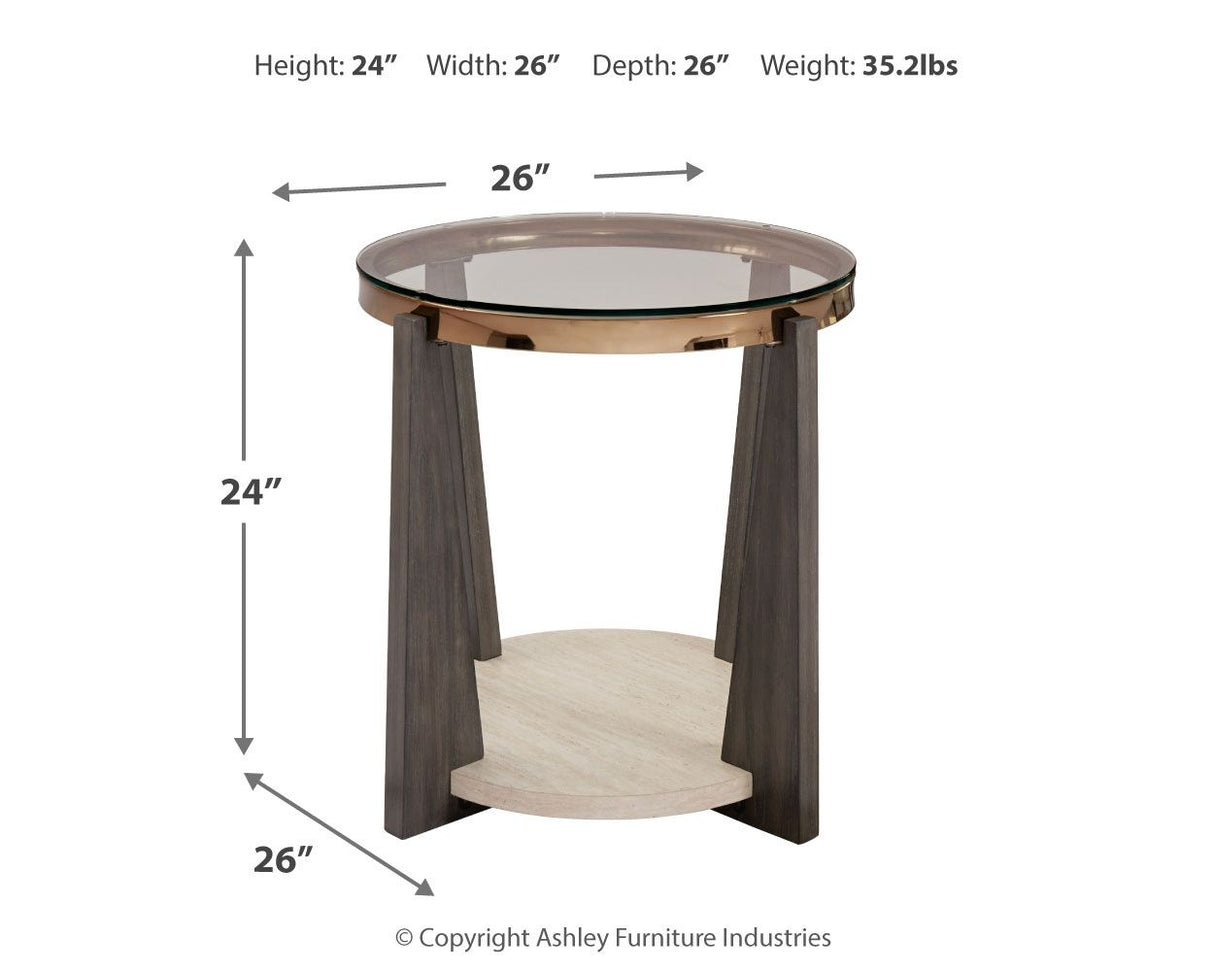 Frazwa - Multi - Round End Table by Signature Design by Ashley® | Bel Furniture