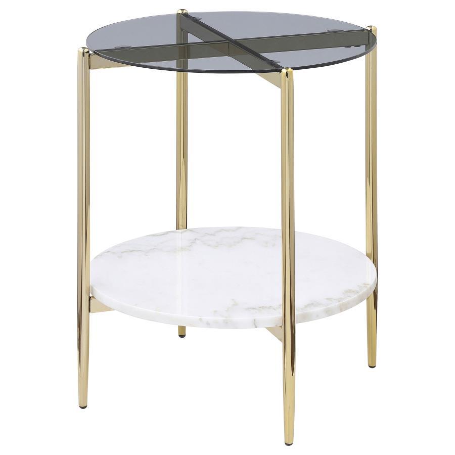 Jonelle - Round Glass Top Table by CoasterEveryday | Bel Furniture