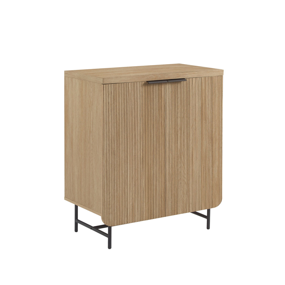 Modern Scandi Fluted Door Storage Console - Coastal Oak by Walker Edison | Bel Furniture