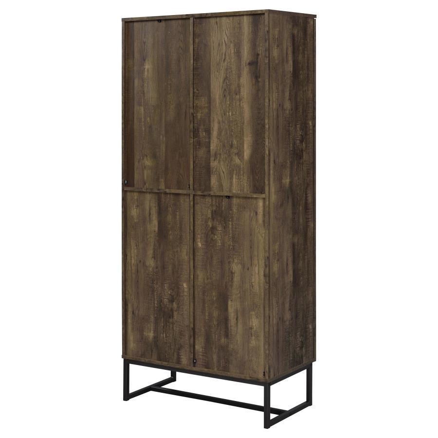 Carolyn - 2 Door Engineered Wood Accent Cabinet - Rustic Oak by CoasterEveryday | Bel Furniture