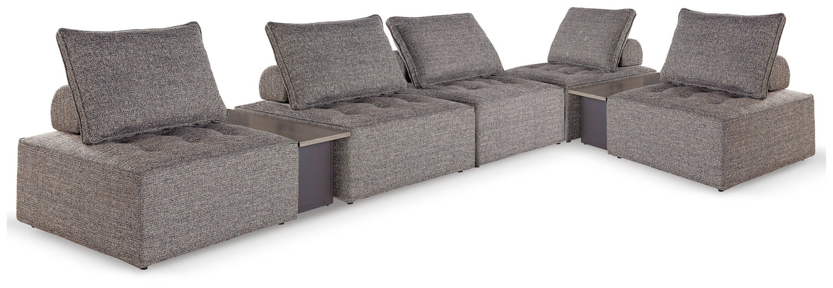 Bree Zee - Outdoor Sectional Dark Brown 7-Piece Outdoor Sectional With Consoles by Signature Design by Ashley® | Bel Furniture