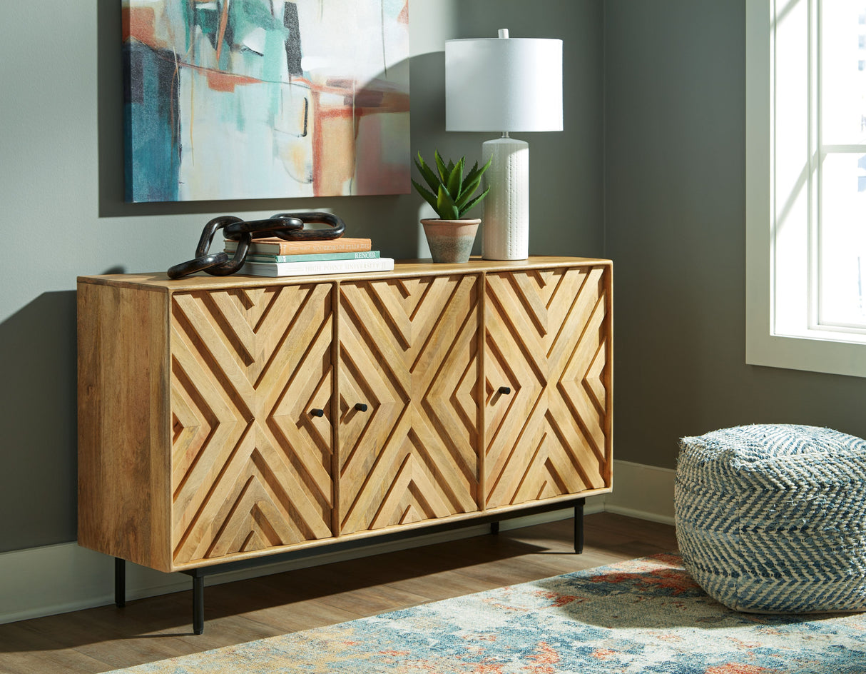 Cadewick - Natural - Accent Cabinet by Signature Design by Ashley® | Bel Furniture