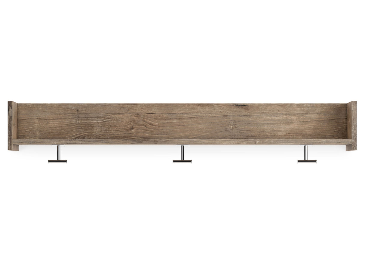Oliah - Natural - Wall Mounted Coat Rack w/Shelf by Signature Design by Ashley® | Bel Furniture