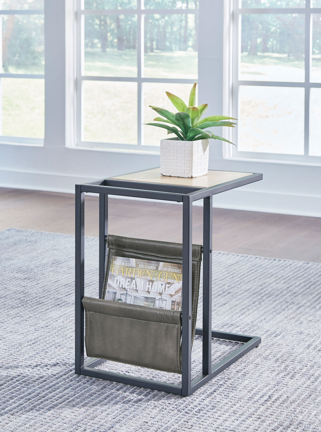 Freslowe - Light Brown / Black - Chair Side End Table with Magazine Basket by Signature Design by Ashley® | Bel Furniture