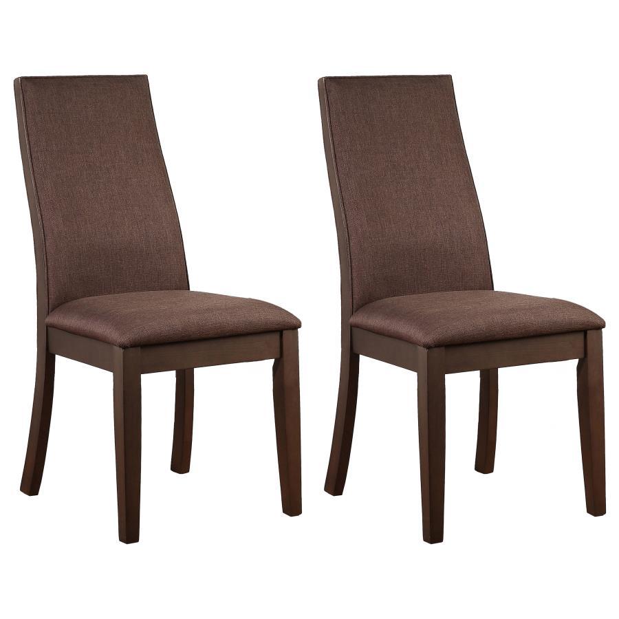 Spring Creek - Upholstered Dining Chair (Set of 2) Dark Brown by CoasterEssence | Bel Furniture
