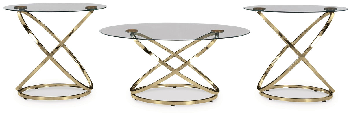 Crimonti - Champagne - Occasional Table Set (Set of 3) by Signature Design by Ashley® | Bel Furniture