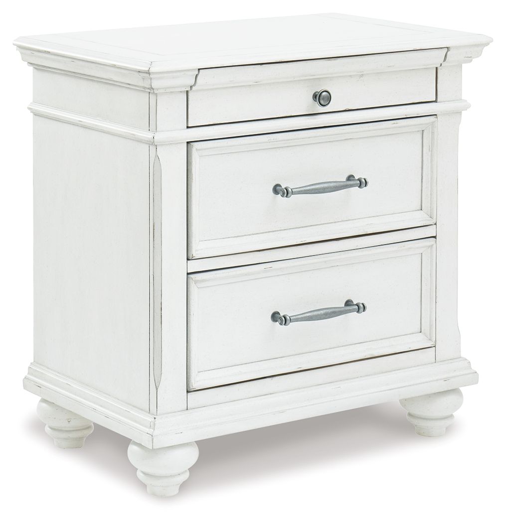 Kanwyn - Three Drawer Night Stand - Whitewash