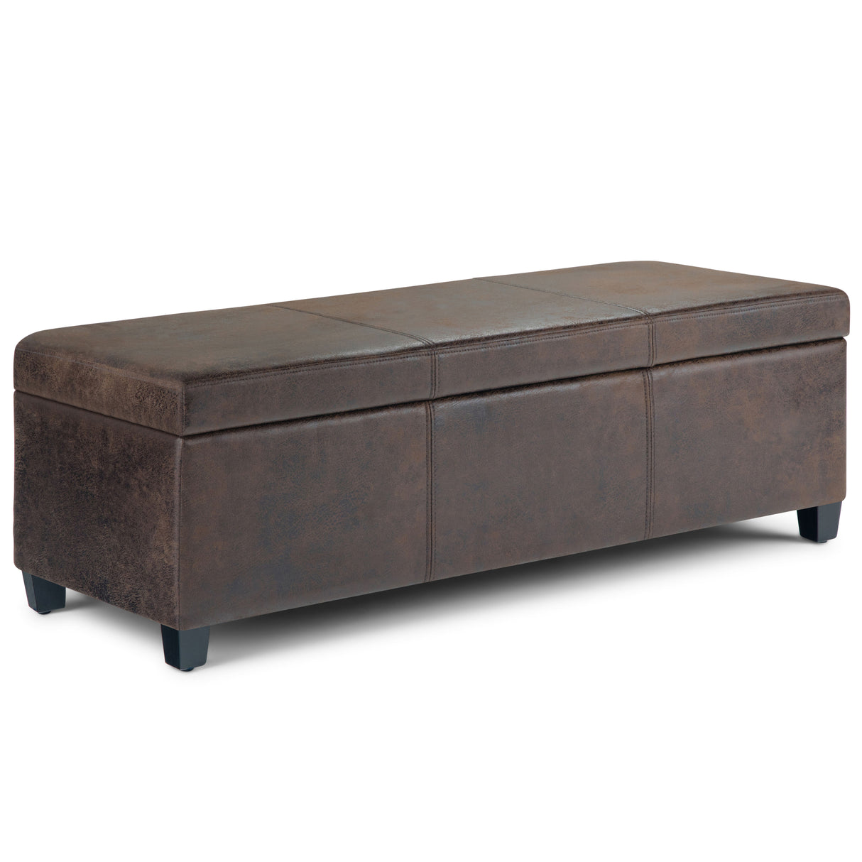 Avalon - Storage Ottoman Bench - Distressed Brown by Simpli-Home | Bel Furniture