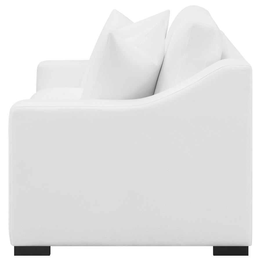 Ashlyn - Upholstered Sloped Arm Loveseat - White by CoasterElevations | Bel Furniture