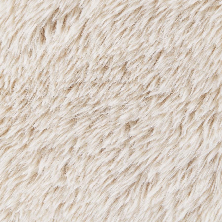 Fitzroy - Faux Fur Upholstered Chair Solid Wood Arms - Latte by Coaster Fine Furniture | Bel Furniture