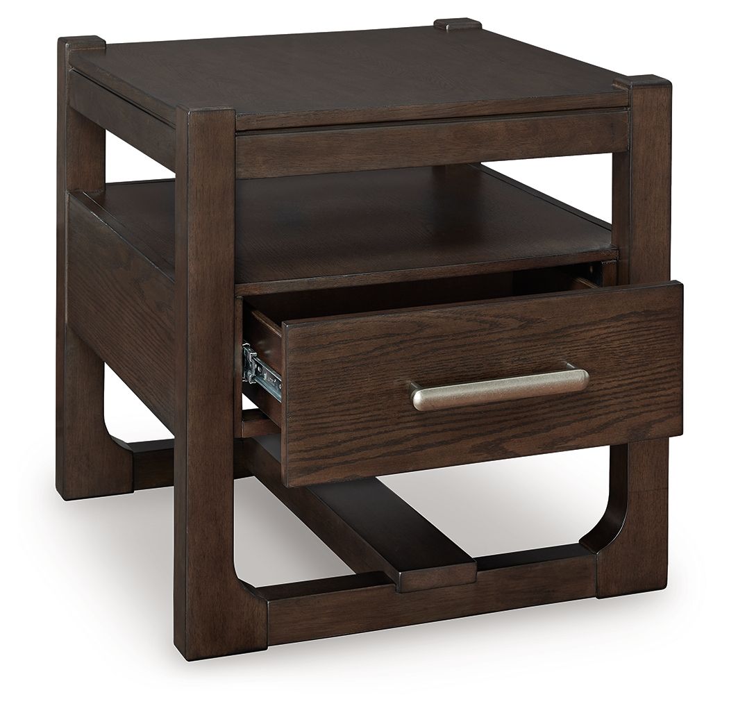Breckington - Dark Brown - Square End Table by Signature Design by Ashley® | Bel Furniture