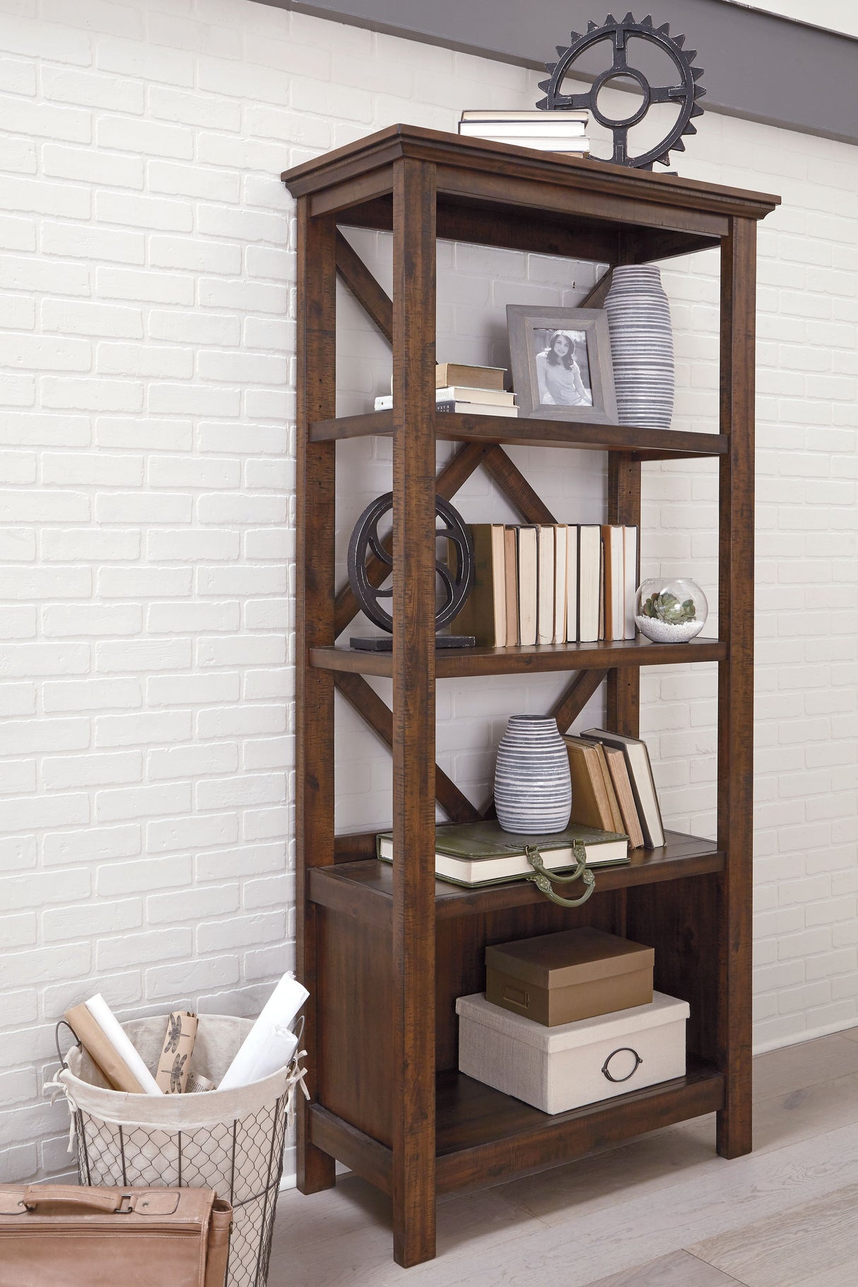 Baldridge - Rustic Brown - Large Bookcase by Signature Design by Ashley® | Bel Furniture