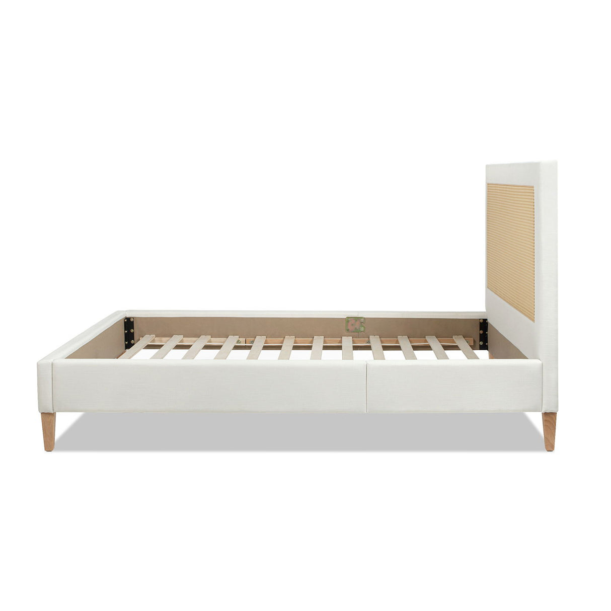 Haley - Upholstered Cane Back Platform Bed by Jennifer Taylor Home | Bel Furniture