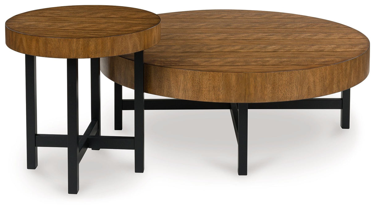Steenlage - Brown / Black - Occasional Table Set (Set of 2) by Signature Design by Ashley® | Bel Furniture