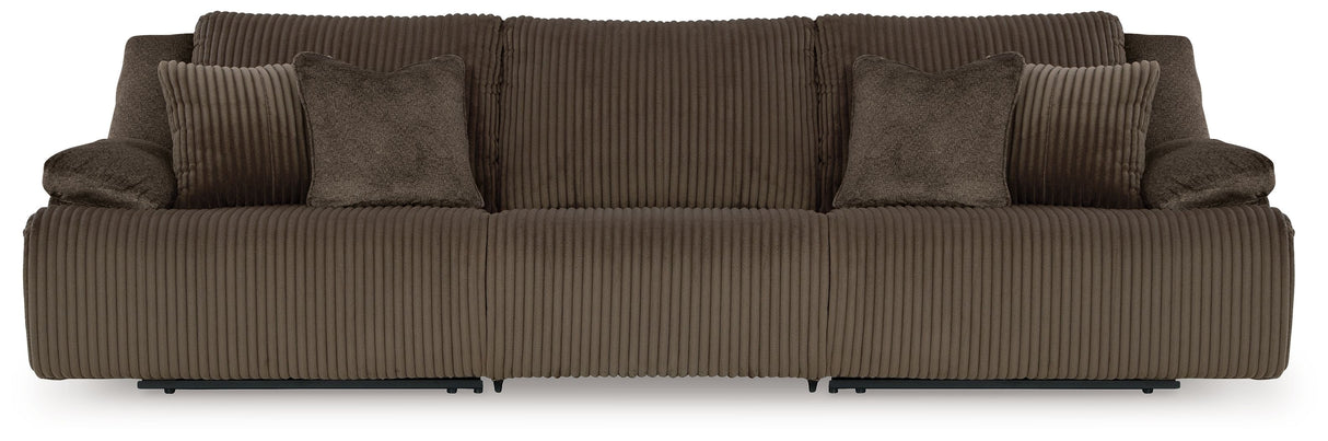Top Tier - Reclining Sectional Dark Brown 3 Pc. Sofa Reclining Sectional by Signature Design by Ashley® | Bel Furniture
