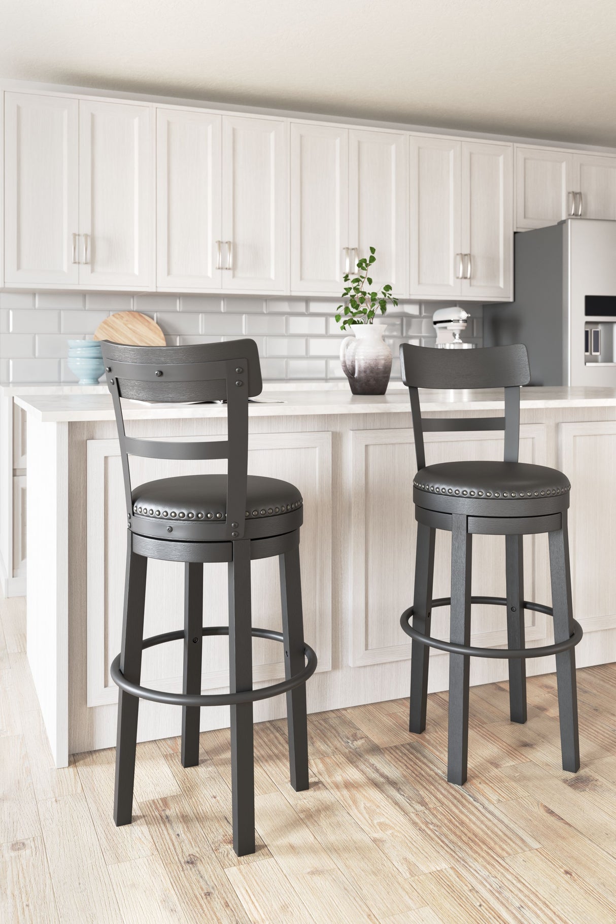 Valebeck - Tall Upholstered Swivel Barstool by Signature Design by Ashley® | Bel Furniture