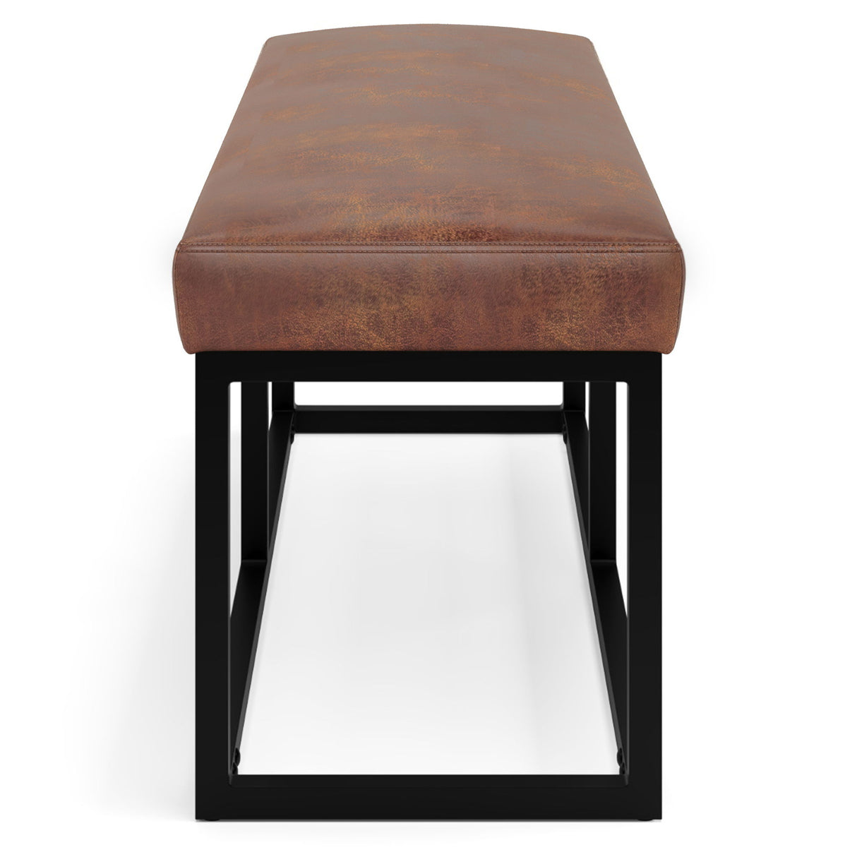 Reynolds - Ottoman Bench - Distressed Saddle Brown by Simpli-Home | Bel Furniture