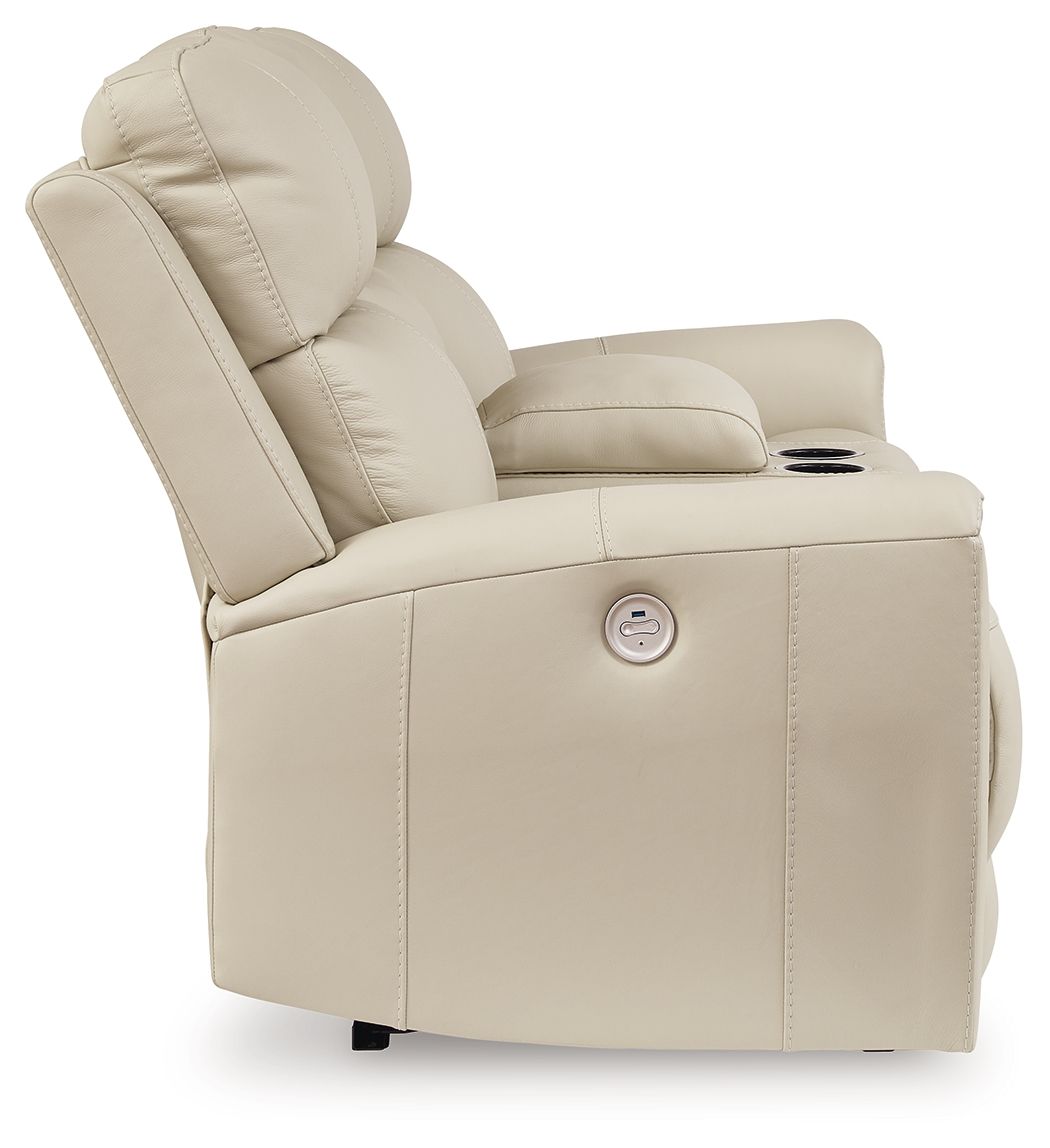 Dahlmoore - Almond - Dbl Power Reclining Loveseat With Console by Signature Design by Ashley® | Bel Furniture